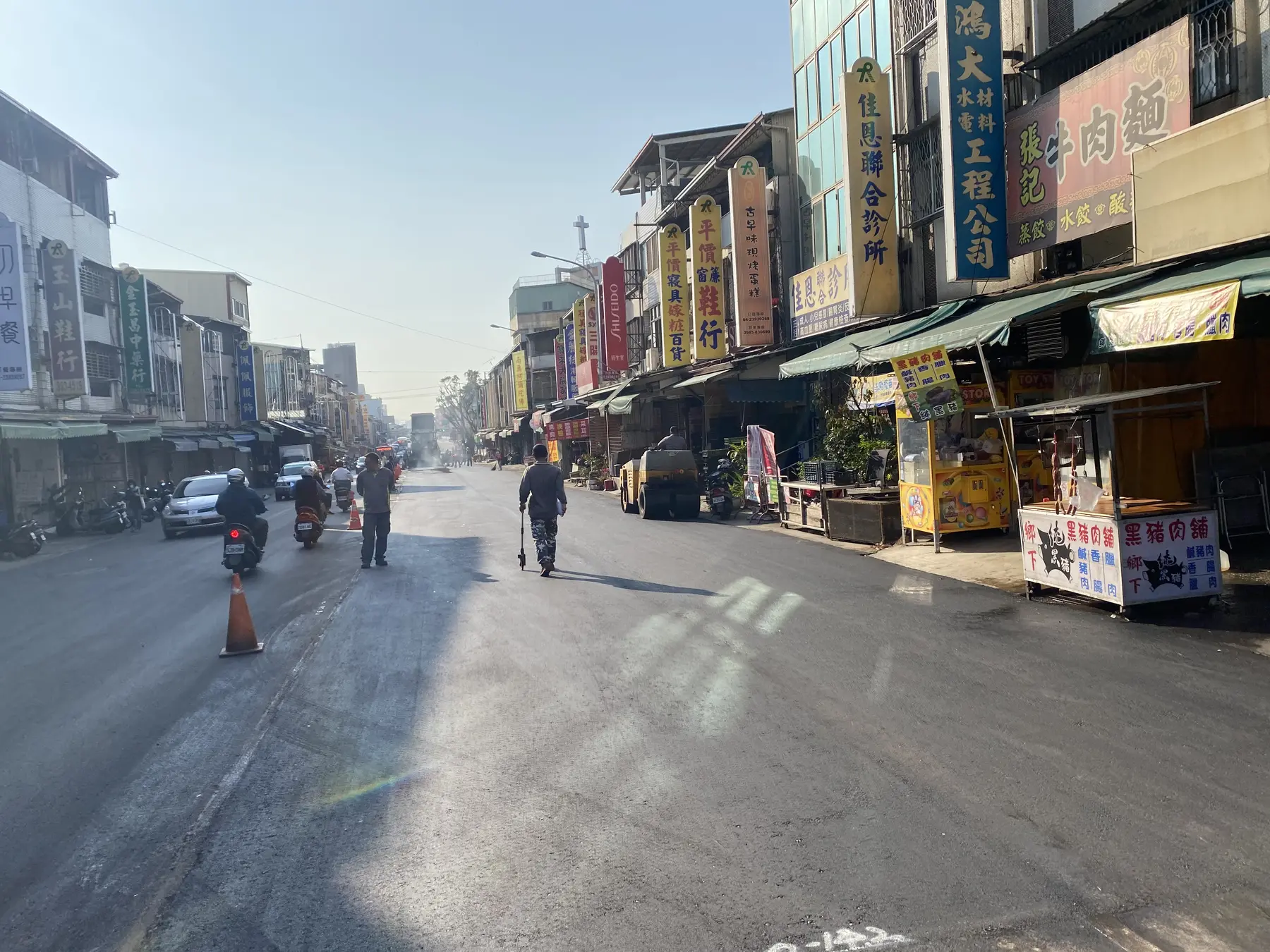 中山路二段道路重新鋪設完成後的路面
